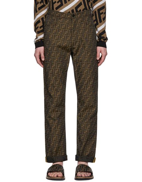 cheap fendi trousers|fendi trousers in brown twill.